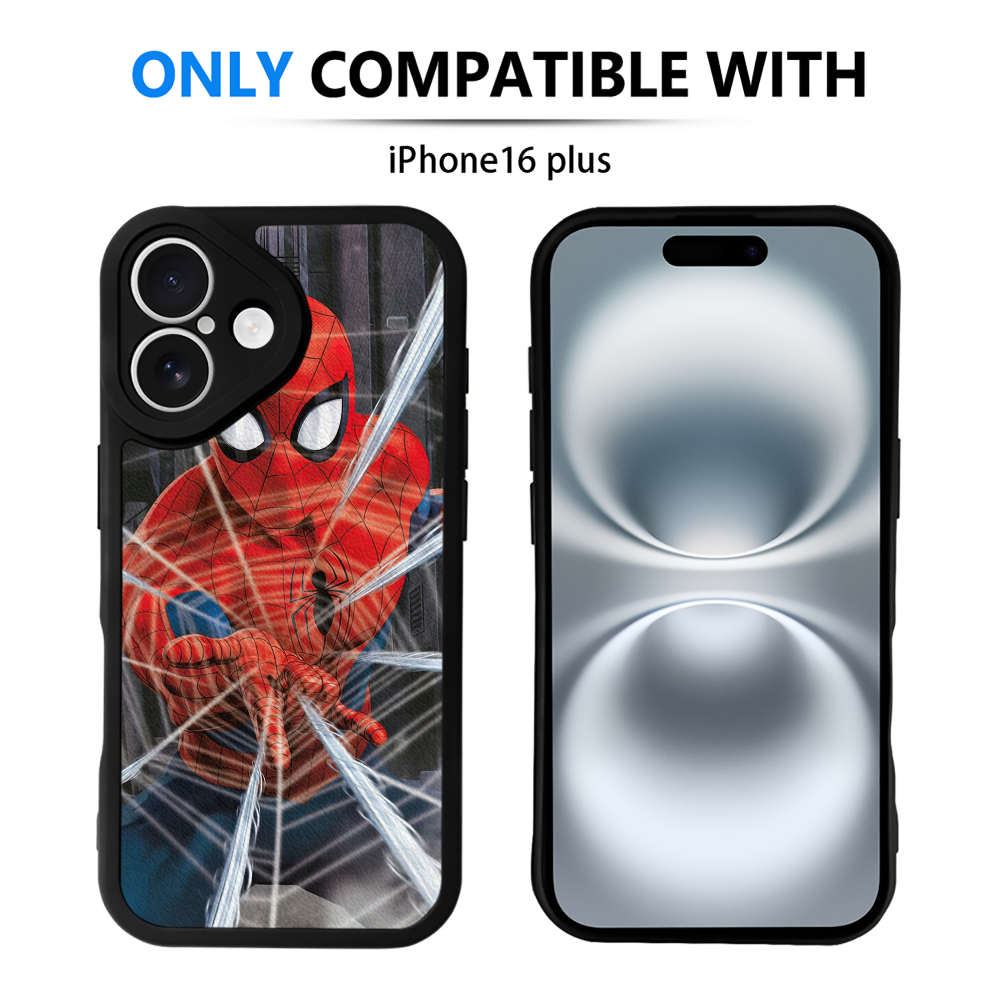 （画像用） Spider Man スパイダーマン 【iPhone 16シリーズ対応】シリコンスマホケース（レザー調） 材質：シリコン